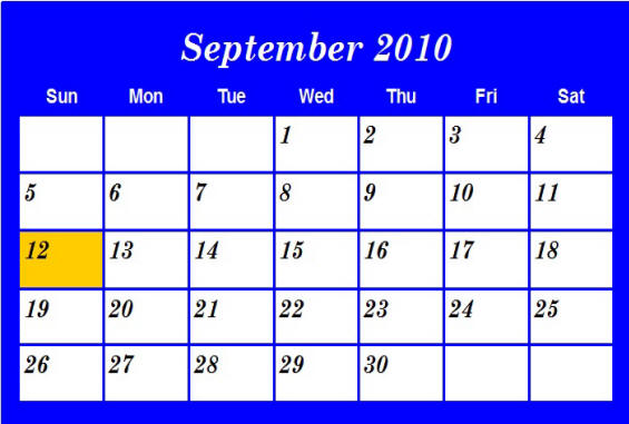 Midwest Music Academy - September, 2010 Calendar of Events